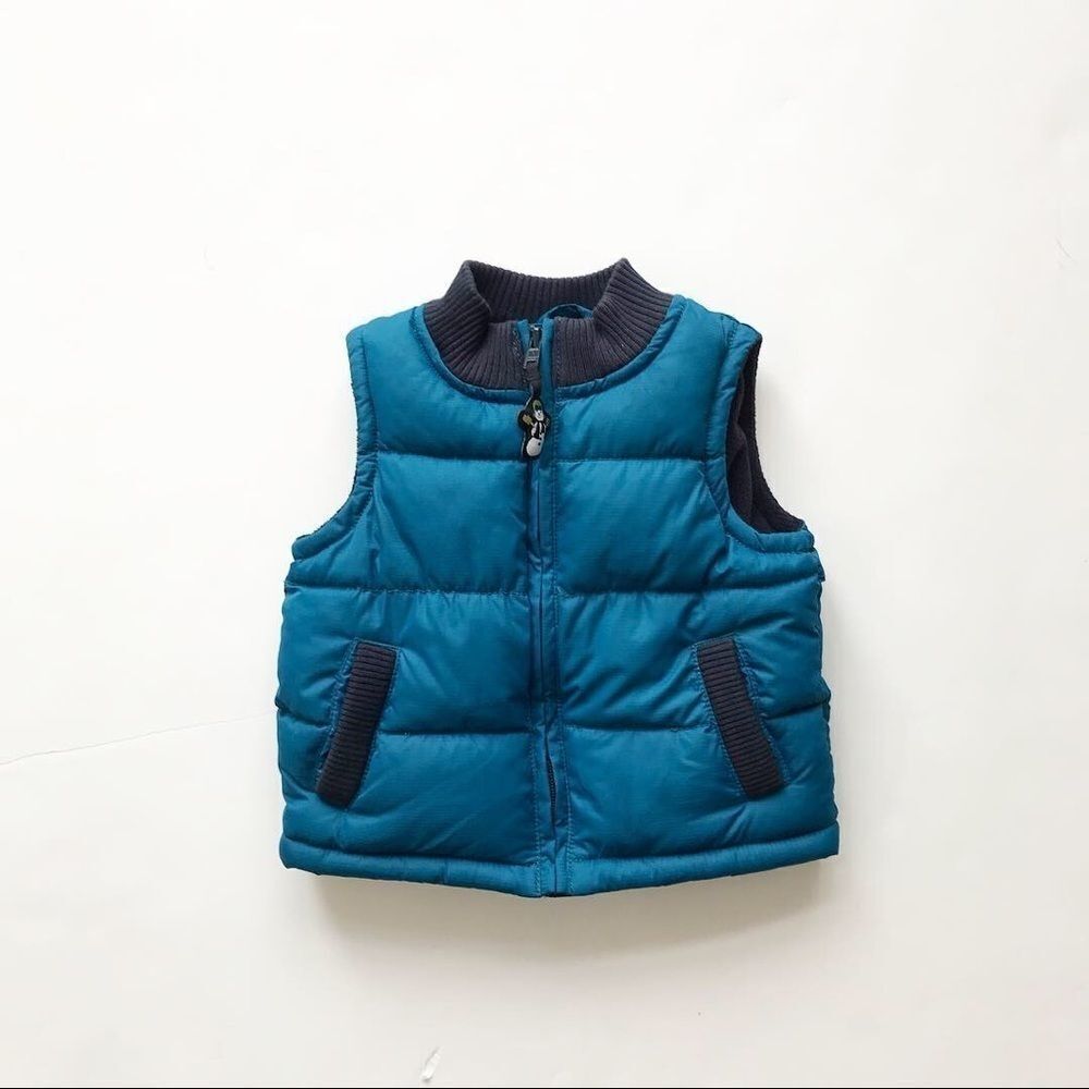 Gymboree blue puffer vest EUC 6-12 months